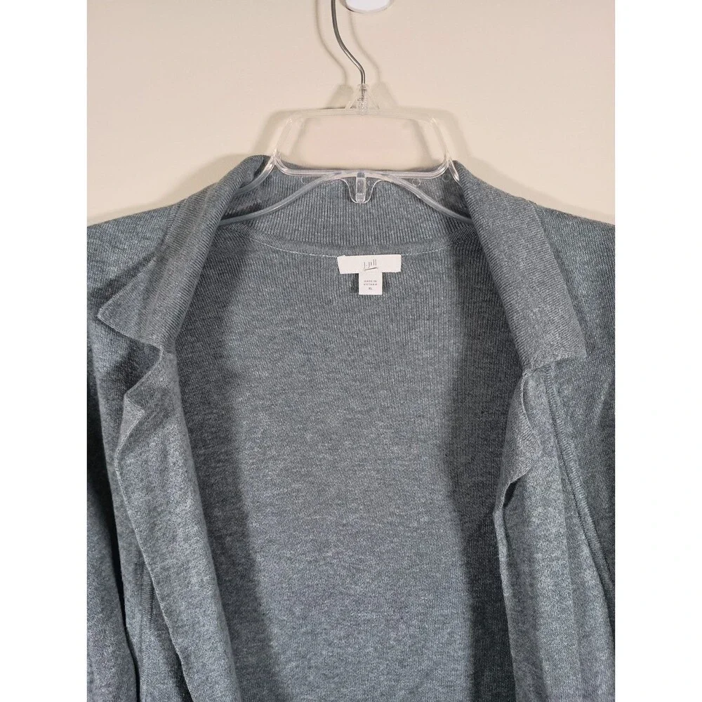 J.Jill Open Long Sleeve Gray Collared Womens Cardigan Size XL